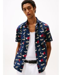 TOMMY HILFIGER/トミー ヒルフィガー TOMMY HILFIGER ポプリンフラッグオールオーバープリントショートスリーブシャツ/508140255