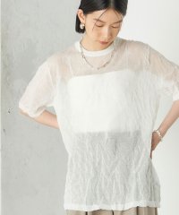 SHIPS WOMEN/Wai＋:〈手洗い可能〉クリンクル シアー ショート スリーブ プルオーバー/508140412