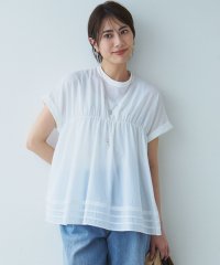 NIJYUSANKU（LARGE SIZE）/【撥水加工/洗える】シアーナイロンツイル ギャザー ブラウス/508140531