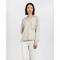 Pizzo Bianco/ピッツオ ビアンコ Pizzo Bianco ビジュー付クルーネックセーター/508140967