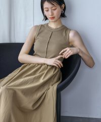 Ampirula/アンピルーラ Ampirula 異素材ドッキングノースリーブワンピース/508140991