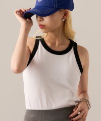 MAGASIN DE MODE Onjna/マガジンデモードオンジェナ MAGASIN DE MODE Onjna Cut rib color scheme american sleeve tank / /508141076