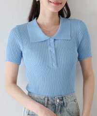 BLUEEAST/ブルーイースト BLUEEAST 半袖ポロリブニット/508141089
