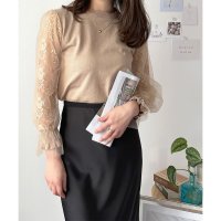 Dewlily/デューリリー Dewlily レーススリーブニット レディース ニット 長袖 レース おしゃれ 上品 シンプル カジュアル 春秋 大人 トレンド 人気 トップス/508141229