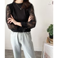 Dewlily/デューリリー Dewlily レーススリーブニット レディース ニット 長袖 レース おしゃれ 上品 シンプル カジュアル 春秋 大人 トレンド 人気 トップス/508141229