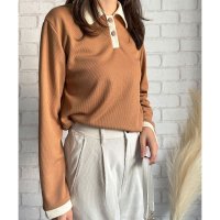 Dewlily/デューリリー Dewlily 襟付きバイカラーリブトップス レディース トップス 長袖 リブ バイカラー おしゃれ シンプル カジュアル 秋冬 人気 大人 トレ/508141233
