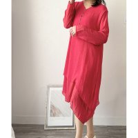 Dewlily/デューリリー Dewlily 長袖Aラインワンピース レディース ワンピース 無地 シンプル カジュアル おしゃれ 上品 大人 秋冬 着回し 人気 トレンド 定/508141243