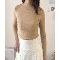 Amulet/アミュレット Amulet リブニットトップス レディース ニット 長袖 リブ 無地 シンプル カジュアル 春秋 着回し 大人 上品 トレンド おしゃれ 人気 /508141249