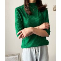 Amulet/アミュレット Amulet ハイネックニットソー レディース ニットソー 長袖 無地 シンプル カジュアル 春夏秋 着回し 大人 おしゃれ トレンド 人気 定番/508141252