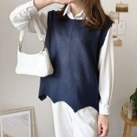 Amulet/アミュレット Amulet ニットベストトップス レディース ニットベスト Vネック レイヤード 無地 シンプル カジュアル 春秋 おしゃれ 大人 トレンド 人/508141254