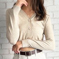 Amulet/アミュレット Amulet Vネックショート丈カーディガン レディース カーディガン 長袖 無地 シンプル カジュアル 春秋 おしゃれ トレンド 大人 人気 定/508141256