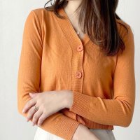Amulet/アミュレット Amulet Vネックショート丈カーディガン レディース カーディガン 長袖 無地 シンプル カジュアル 春秋 おしゃれ トレンド 大人 人気 定/508141256