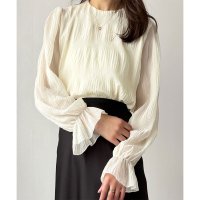 Amulet/アミュレット Amulet ラウンドネックシアーシフォンブラウス レディース ブラウス 長袖 シアー 上品 おしゃれ カジュアル 春夏 トレンド 人気 トップス/508141257