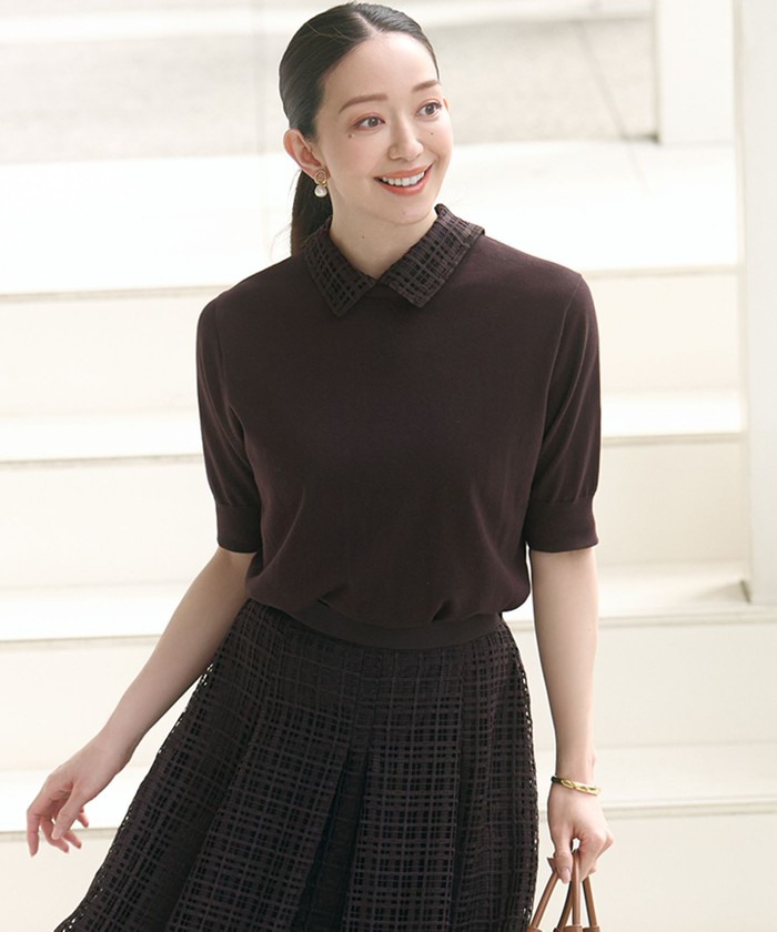 23区 レーシーパターン ニット 洗える】レーシーパターン ニット / 23区 | ファッション通販