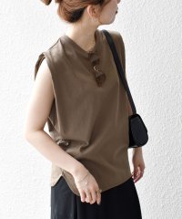 SHIPS any WOMEN/SHIPS any:〈抗菌防臭/洗濯機可能〉USAコットン ラウンドヘム ノースリーブ TEE/506097766