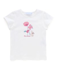 Tartine et Chocolat/【日本製】ウサギとお花プリント半袖Tシャツ(80～130cm)/508095507