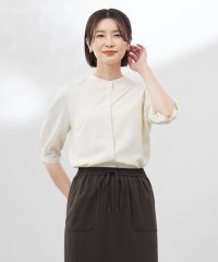 J.PRESS LADIES（LARGE SIZE）/【洗える】ストライプ バンドカラー ブラウス/508117233