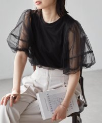 Ranan/ラナン RANAN チュールレイヤードパフスリーブTシャツ/508134529