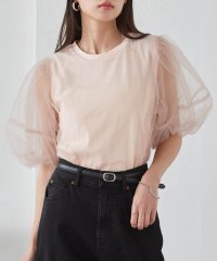 Ranan/ラナン RANAN チュールレイヤードパフスリーブTシャツ/508134529