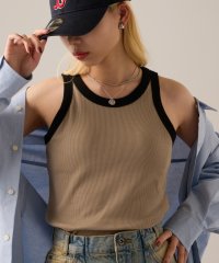 MAGASIN DE MODE Onjna/マガジンデモードオンジェナ MAGASIN DE MODE Onjna Cut rib color scheme american sleeve tank / /508141076