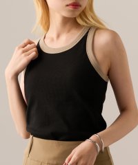MAGASIN DE MODE Onjna/マガジンデモードオンジェナ MAGASIN DE MODE Onjna Cut rib color scheme american sleeve tank / /508141076