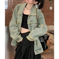 miniministore/ミニミニストア miniministore フリンジデニムジャケット ダメージデニム/508141326