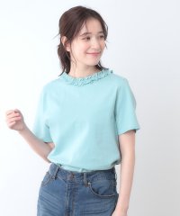  LAURA ASHLEY/【前後2WAY／コットン100％/日本製】フリルネック Tシャツ/508141695