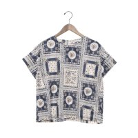 BRODIAEA/ブローディア BRODIAEA 綿ローンブラウス 花柄 ハンカチ柄 半袖プルオーバー【日本製】/508142307