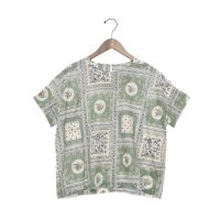 BRODIAEA/ブローディア BRODIAEA 綿ローンブラウス 花柄 ハンカチ柄 半袖プルオーバー【日本製】/508142307