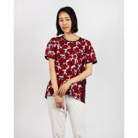 BRODIAEA/ブローディア BRODIAEA リバティプリント半袖Tシャツ 大花柄×無地切り替えカットソー【日本製】/508142309