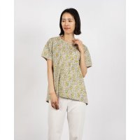 BRODIAEA/ブローディア BRODIAEA リバティプリント半袖Tシャツ ボタニカル柄×無地切り替えカットソー【日本製】/508142310