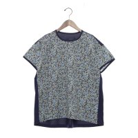 BRODIAEA/ブローディア BRODIAEA リバティプリント半袖Tシャツ ボタニカル柄×無地切り替えカットソー【日本製】/508142310