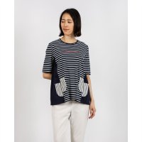 BRODIAEA/ブローディア BRODIAEA ボーダー切り替え半袖チュニックTシャツ/508142311