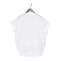 EGLANTINE/エグランティーヌ EGLANTINE バックタックデザインTシャツ 素材切り替え 裾シアーカットソー/508142315