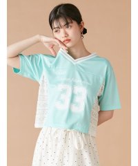 LILY BROWN/サイドレースナンバリングTシャツ/508142531