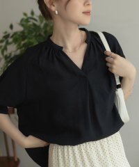 MAC HOUSE/マックハウス Mac－House nAvy 5分袖スキッパーブラウス/508142547