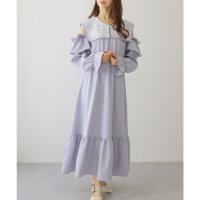 Lace Ladies/レースレディース Lace Ladies ビッグ レースカラー カットアウト マキシ ワンピース/508142679