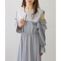 Lace Ladies/レースレディース Lace Ladies ビッグ レースカラー カットアウト マキシ ワンピース/508142679