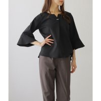 Lace Ladies/レースレディース Lace Ladies パールライン 7分袖 タック フレア ブラウス/508142693