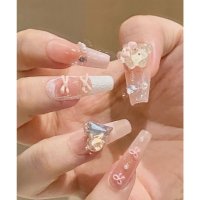 Lace Ladies/レースレディース Lace Ladies 立体 アート付き ピンク ネイルチップ セット【返品不可商品】/508142727
