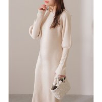 Lace Ladies/レースレディース Lace Ladies ソリッドカラー クルーネック リブニット マキシ丈 ワンピース/508142731