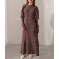 Lace Ladies/レースレディース Lace Ladies ソリッドカラー クルーネック リブニット マキシ丈 ワンピース/508142731