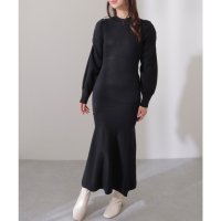 Lace Ladies/レースレディース Lace Ladies プチハイネック ギャザー袖 マーメイド ニット ワンピース/508142733
