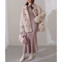 Lace Ladies/レースレディース Lace Ladies プチハイネック ギャザー袖 マーメイド ニット ワンピース/508142733