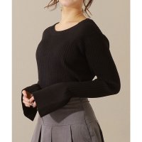 Lace Ladies/レースレディース Lace Ladies クルーネック フレアスリーブ リブニット プルオーバー/508142734