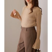 Lace Ladies/レースレディース Lace Ladies クルーネック フレアスリーブ リブニット プルオーバー/508142734