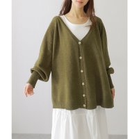Lace Ladies/レースレディース Lace Ladies ソリッドカラー バック クロス 長袖 ニット カーディガン/508142736