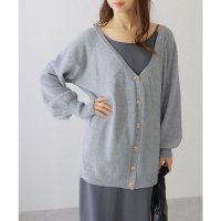 Lace Ladies/レースレディース Lace Ladies ソリッドカラー バック クロス 長袖 ニット カーディガン/508142736