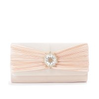 Lace Ladies/レースレディース Lace Ladies 2WAY ビジュー プリーツ サテン クラッチ バッグ/508142760