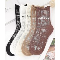 Lace Ladies/レースレディース Lace Ladies 【5足セット】ロゴ付き ペイント風 クルー ソックス/508142777
